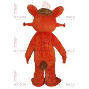 Costume de mascotte BIGGYMONKEY™ de lapin orange et blanc très