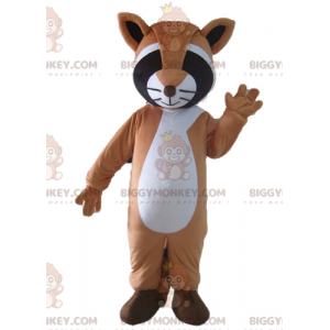 Brown Black and White Tricolor Raccoon BIGGYMONKEY™ Mascot