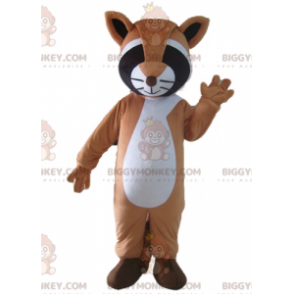 Brown Black and White Tricolor Raccoon BIGGYMONKEY™ Mascot