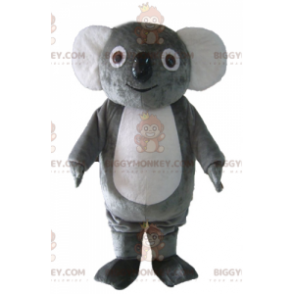 Miękki, zabawny, pulchny, szaro-biały kostium maskotki koala