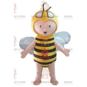 Pojan BIGGYMONKEY™ maskottiasu, keltainen ja musta mehiläisasu