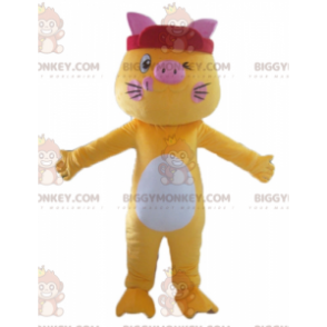 Traje de mascote de gato amarelo BIGGYMONKEY™ engraçado