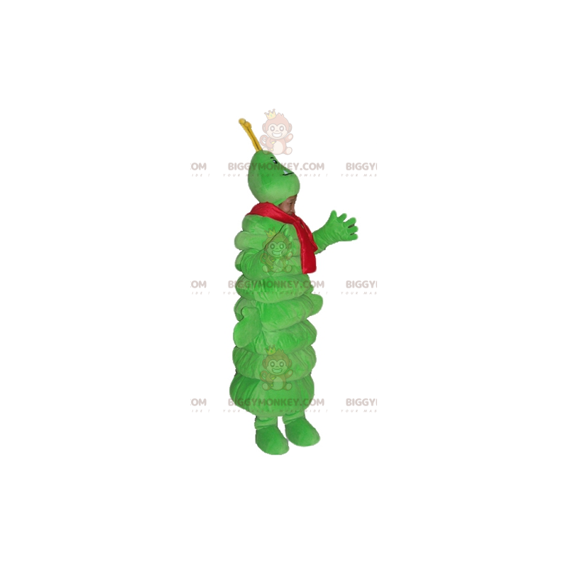 Kostým BIGGYMONKEY™ maskot Obří zelená housenka s červeným