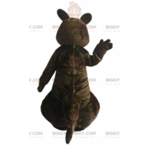 Costume de mascotte BIGGYMONKEY™ de kangourou marron et blanc