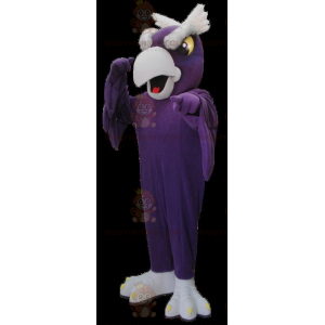 Disfraz de mascota BIGGYMONKEY™ de pájaro buitre morado y gris