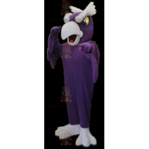 Costume mascotte BIGGYMONKEY™ uccello avvoltoio viola e grigio
