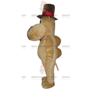 Brown Camel Hippo BIGGYMONKEY™ Mascot Costume With Big Hat –