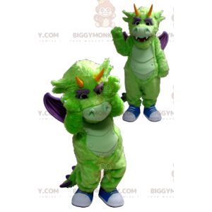 Στολή μασκότ BIGGYMONKEY™ Green and Purple Dragon -