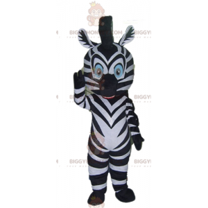 Blue Eyes zwart-wit zebra BIGGYMONKEY™ mascottekostuum -