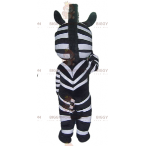 Blaue Augen Schwarz-Weiß-Zebra BIGGYMONKEY™ Maskottchen-Kostüm