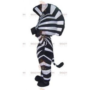 Blaue Augen Schwarz-Weiß-Zebra BIGGYMONKEY™ Maskottchen-Kostüm