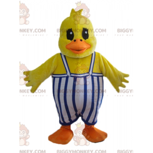 BIGGYMONKEY™ Yellow Duck Chick maskotkostume med overalls -