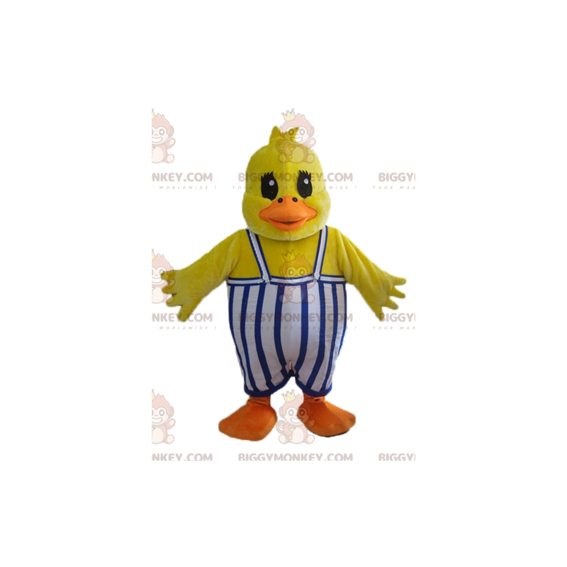 BIGGYMONKEY™ Yellow Duck Chick Mascot Costume With Overalls –