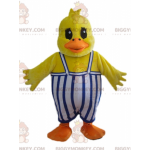 BIGGYMONKEY™ Yellow Duck Chick maskotkostume med overalls -