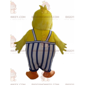 BIGGYMONKEY™ Yellow Duck Chick Mascot Costume With Overalls -