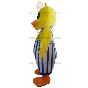 BIGGYMONKEY™ Yellow Duck Chick Mascot Costume With Overalls -