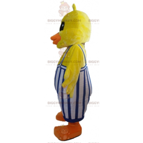 BIGGYMONKEY™ Yellow Duck Chick maskotkostume med overalls -