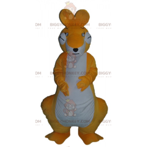 Costume de mascotte BIGGYMONKEY™ de kangourou orange et blanc