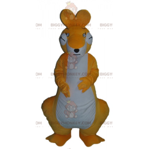 Fato de mascote BIGGYMONKEY™ de canguru gigante laranja e