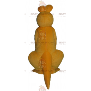 Costume de mascotte BIGGYMONKEY™ de kangourou orange et blanc