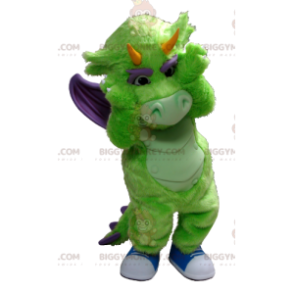 Grön och lila drake BIGGYMONKEY™ maskotdräkt - BiggyMonkey