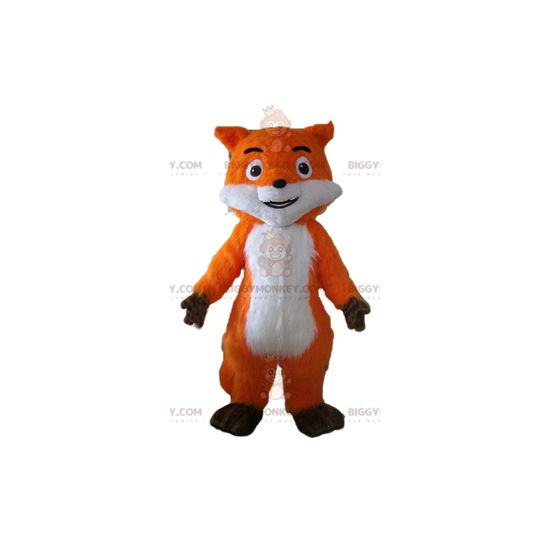 Belle Costume de mascotte BIGGYMONKEY™ de renard orange blanc