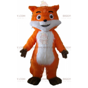 Belle Costume de mascotte BIGGYMONKEY™ de renard orange blanc