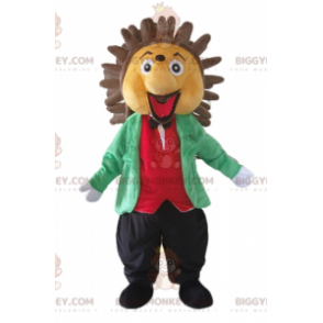 Kostým maskota BIGGYMONKEY™ béžového a hnědého ježka v