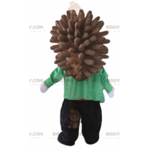 BIGGYMONKEY™ mascot costume of beige and brown hedgehog in