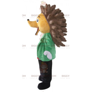 Traje de mascote BIGGYMONKEY™ de ouriço bege e marrom em roupa