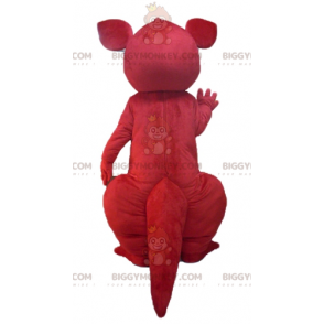 BIGGYMONKEY™ Mascot Costume Red and White Kangaroo with Green