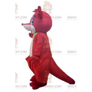 BIGGYMONKEY™ Mascot Costume Red and White Kangaroo with Green