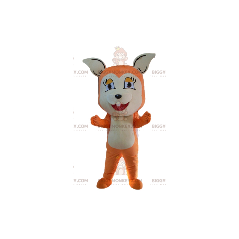 Costume de mascotte BIGGYMONKEY™ de renard orange et blanc