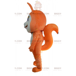 Roztomilý a roztomilý kostým maskota oranžově bílé lišky