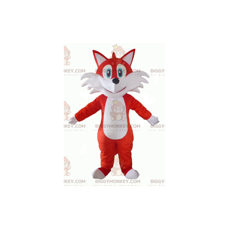 Costume de mascotte BIGGYMONKEY™ de renard orange et blanc aux