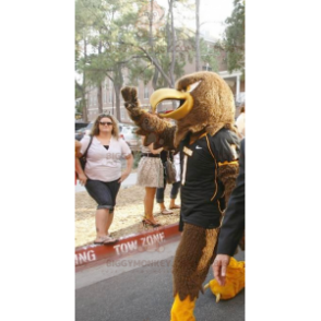 Disfraz de mascota Águila marrón y amarilla BIGGYMONKEY™ -
