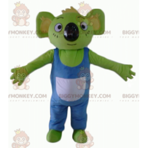 BIGGYMONKEY™ costume da mascotte di koala verde con tuta blu e