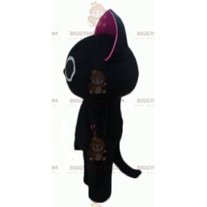Zabawny i oryginalny kostium maskotki grubego czarno-różowego