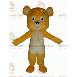 Costume de mascotte BIGGYMONKEY™ de nounours jaune et blanc