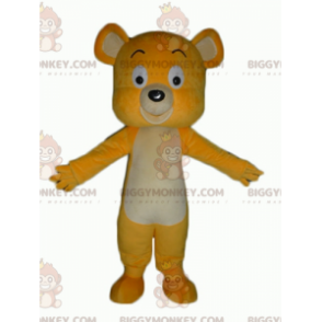 Costume de mascotte BIGGYMONKEY™ de nounours jaune et blanc