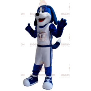 Fantasia de mascote de cachorro azul e branco BIGGYMONKEY™ –