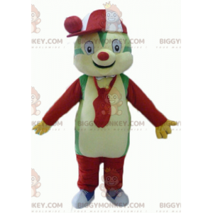 Costume de mascotte BIGGYMONKEY™ de nounours coloré vert jaune