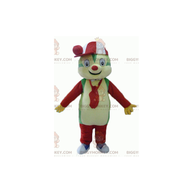 Green Yellow Red and White Colorful Teddy BIGGYMONKEY™ Mascot