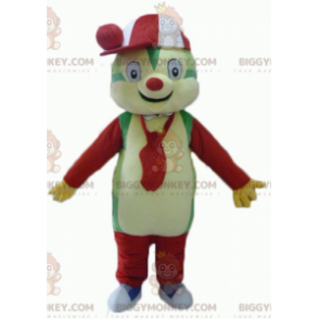 Costume de mascotte BIGGYMONKEY™ de nounours coloré vert jaune