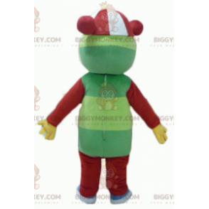 Disfraz de mascota BIGGYMONKEY™ de peluche colorido verde