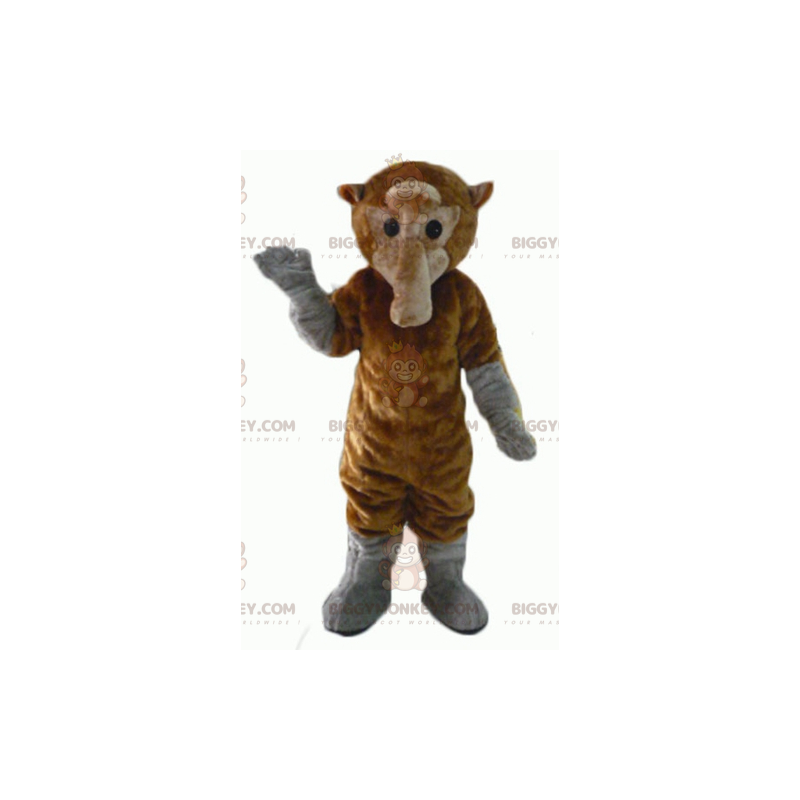 Costume de mascotte BIGGYMONKEY™ de singe marron et gris avec