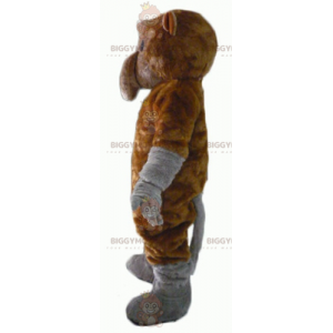 Costume de mascotte BIGGYMONKEY™ de singe marron et gris avec