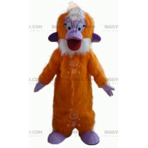 Fantasia de mascote BIGGYMONKEY™ de macaco todo peludo laranja