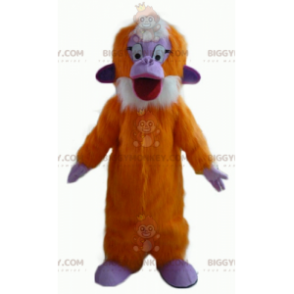 Disfraz de mascota BIGGYMONKEY™ mono peludo naranja, morado y