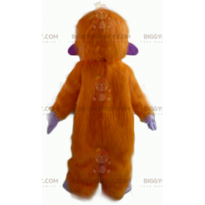 Disfraz de mascota BIGGYMONKEY™ mono peludo naranja, morado y